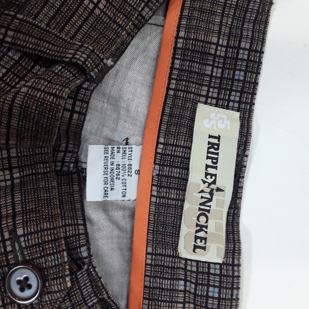 Triple Nickel plaid gray / black trouser shorts Size Small - Picture 3 of 8